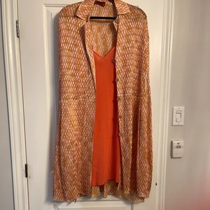 Missoni kimono style dress. Very unusual style. Silk dress worn under. Belted.